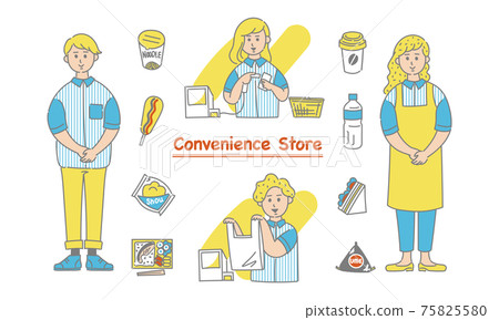 Convenience store / supermarket illustration set Convenience store / supermarket illustration set 75825580
