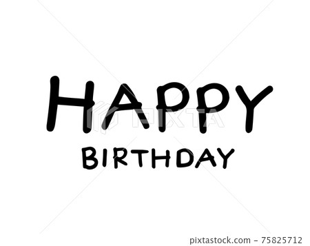 生日快樂,可愛的人物/手寫插圖 生日快樂,可愛的人物/手寫插圖 75825712