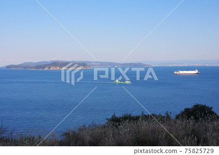 從兵庫縣淡路島大石岬天文台眺望智島 75825729