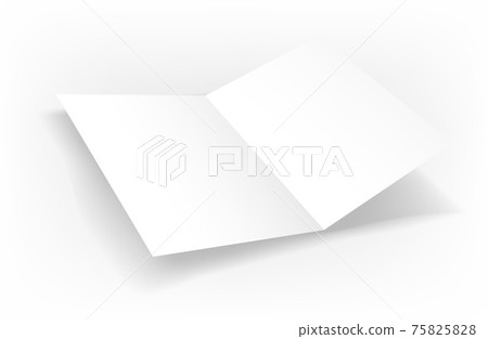 Blank paper book isolated on white background. Template for design. Vector mockup 75825828