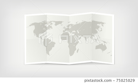 Paper world map. Folded map vector illustration Paper world map. Folded map vector illustration 75825829