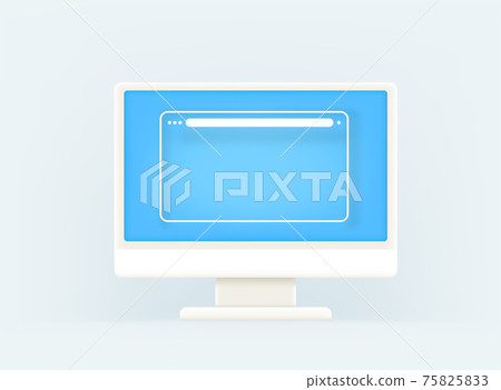 Modern computer monitor with empty browser window on white background Modern computer monitor with empty browser window on white background 75825833