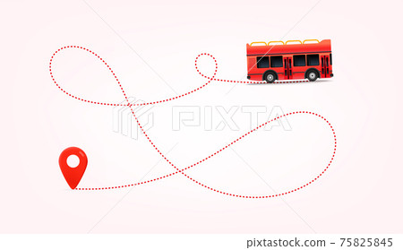 Travel by bus. Summer travel vector illustration Travel by bus. Summer travel vector illustration 75825845