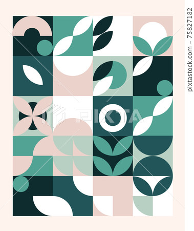 Abstract geometric mural colorful background in Bauhaus style. pattern design  75827182