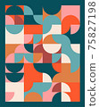 Abstract geometric mural colorful background in Bauhaus style. pattern design  75827198
