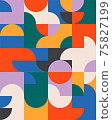 Abstract geometric mural colorful background in Bauhaus style. pattern design  75827199