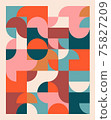 Abstract geometric mural colorful background in Bauhaus style. pattern design  75827209