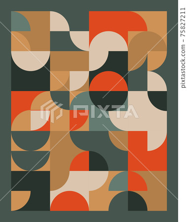 Abstract geometric mural colorful background in Bauhaus style. pattern design  75827211
