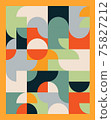 Abstract geometric mural colorful background in Bauhaus style. pattern design  75827212