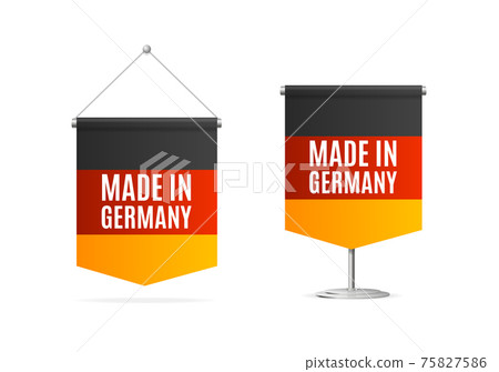 Realistic 3d Detailed Made in Germany Concept Flag Banner Set. Vector 75827586