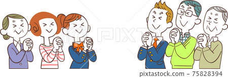 幾代人的男女面對面祈禱 75828394