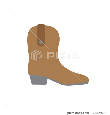 Vector flat cartoon colored cowboy boot Vector flat cartoon colored cowboy boot 75829680