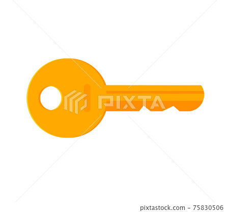 Golden door key icon vector isolated flat cartoon illustration Golden door key icon vector isolated flat cartoon illustration 75830506