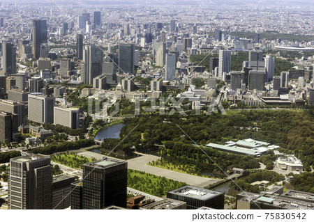 從故宮前的天空看國會大廈的方向的鳥瞰圖 從故宮前的天空看國會大廈的方向的鳥瞰圖 75830542