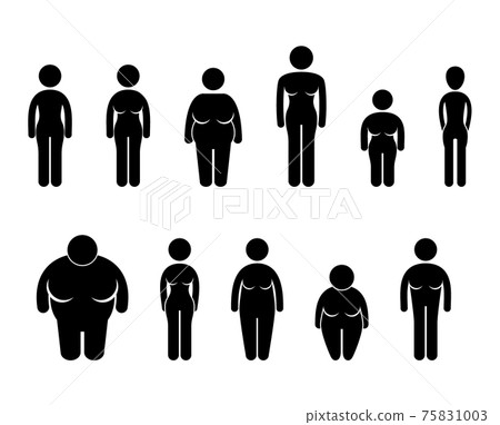 Woman Body Figure Size Icon Symbol Sign - Stock Illustration [75831003]  - PIXTA