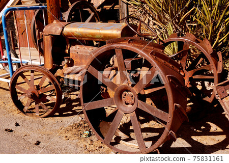 Route 66 Mining machinery in "Oatman", a town that retains the remnants of the pioneering era of the western United States 75831161