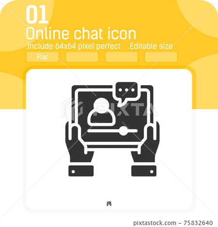 Online chat vector icon with flat style... - Stock Illustration ...
