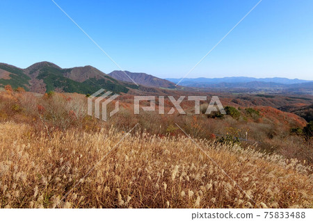Hiruzen Plateau, sunny autumn, from Kimendai Observatory Rest Area Hiruzen Plateau, sunny autumn, from Kimendai Observatory Rest Area 75833488