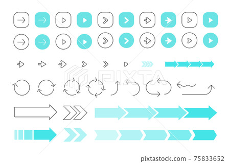 Simple arrow and button material - Stock Illustration [75833652] - PIXTA