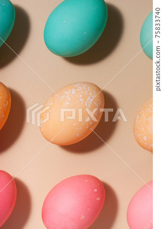 Easter eggs in trendy pastel colors Easter eggs in trendy pastel colors 75833740