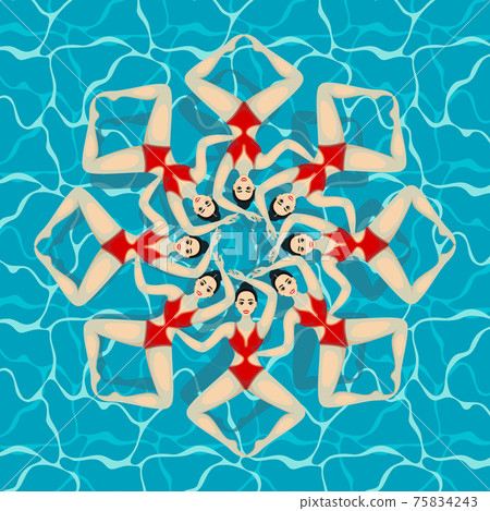 Synchronized swim. Vector 75834243