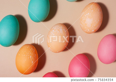 Easter eggs in trendy pastel colors Easter eggs in trendy pastel colors 75834354