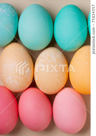 Easter eggs in trendy pastel colors Easter eggs in trendy pastel colors 75834357