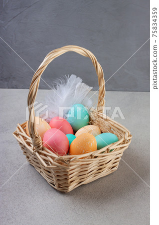 Easter eggs in trendy pastel colors Easter eggs in trendy pastel colors 75834359