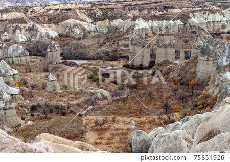 Amazing rocks in Love Valley in Cappadocia, Goreme, Turkey 75834926