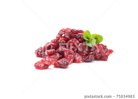 Dried cranberries isolated on white background. Healthy food concept 75834983