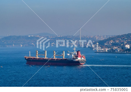 Beautiful panoramic view on Istanbul, Turkey over Bosphorus 75835001