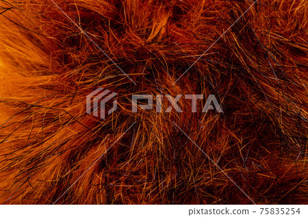Background and texture of the fur macro image, artificial fabric 75835254