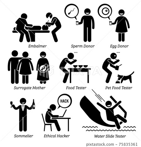 Weird Unusual Odd Job - Embalmer, Sperm Egg Donor, Surrogate Mother, Pet Food Taster, Sommelier, Ethical Hacker, Water Slide Tester Weird Unusual Odd Job - Embalmer, Sperm Egg Donor, Surrogate Mother, Pet Food Taster, Sommelier, Ethical Hacker, Water Slide Tester 75835361