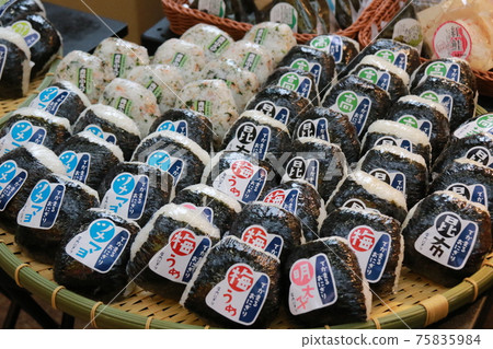 Large rice balls sold at Tenjinbashisuji Shopping Street 75835984