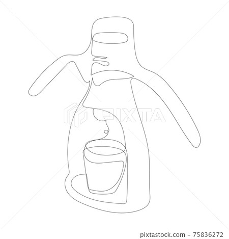 One line drawing, Minimalist art decor Espresso... - Stock Illustration ...
