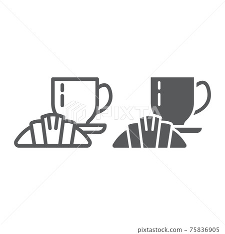 Restaurant line and glyph icon, eat and food, cafe sign, vector graphics, a linear pattern on a white background. 75836905