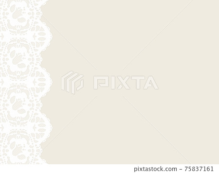 優雅的花蕾絲麵料，米色背景 75837161