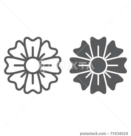Spring flower line and glyph icon, floral and... - Stock Illustration ...
