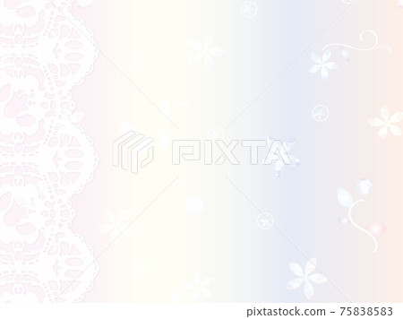 帶有花邊和花卉圖案的淺色柔和背景材料 75838583