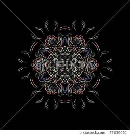 Ornament color card with mandala. Vintage decorative elements. Hand drawn background. Logo. Ornament color card with mandala. Vintage decorative elements. Hand drawn background. Logo. 75839061