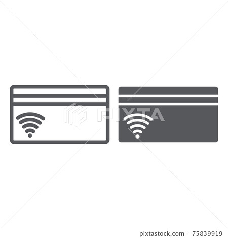 Credit card line and glyph icon, finance and pay, plastic card sign, vector graphics, a linear pattern on a white background. Credit card line and glyph icon, finance and pay, plastic card sign, vector graphics, a linear pattern on a white background. 75839919