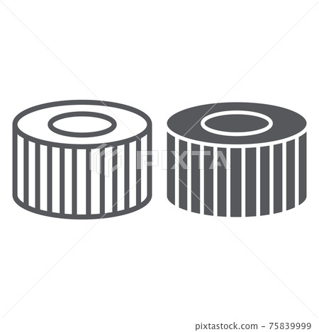 Car filter line and glyph icon, auto and part, car detail sign, vector graphics, a linear pattern on a white background. 75839999