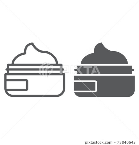 Beauty cream line and glyph icon, makeup and cosmetic, skin cream sign, vector graphics, a linear pattern on a white background. Beauty cream line and glyph icon, makeup and cosmetic, skin cream sign, vector graphics, a linear pattern on a white background. 75840642