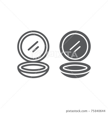 Compact powder line and glyph icon, makeup and cosmetic, skin powder sign, vector graphics, a linear pattern on a white background. 75840644