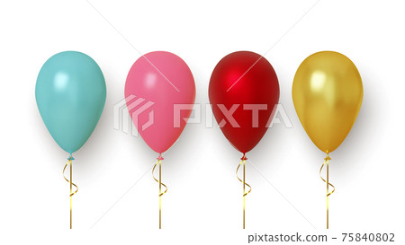 Set of colorful realistic balloon isolated on white background. Vector Set of colorful realistic balloon isolated on white background. Vector 75840802