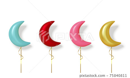 Set of colorful realistic balloon isolated on white background. Vector Set of colorful realistic balloon isolated on white background. Vector 75840811