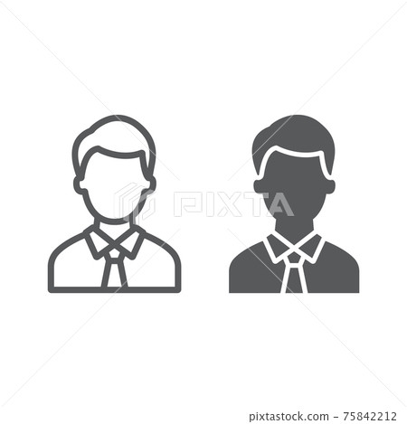 Advocate line and glyph icon, justice and law, person sign, vector graphics, a linear pattern on a white background. 75842212