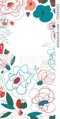 Poppy floral countryside trendy line-art seasonal Poppy floral countryside trendy line-art seasonal 75842601