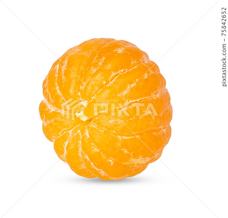 Peeled mandarin isolated on the white with shadow Peeled mandarin isolated on the white with shadow 75842652