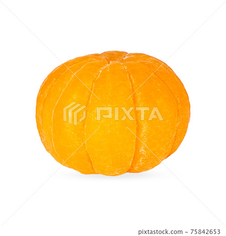 Peeled mandarin isolated on the white with shadow Peeled mandarin isolated on the white with shadow 75842653